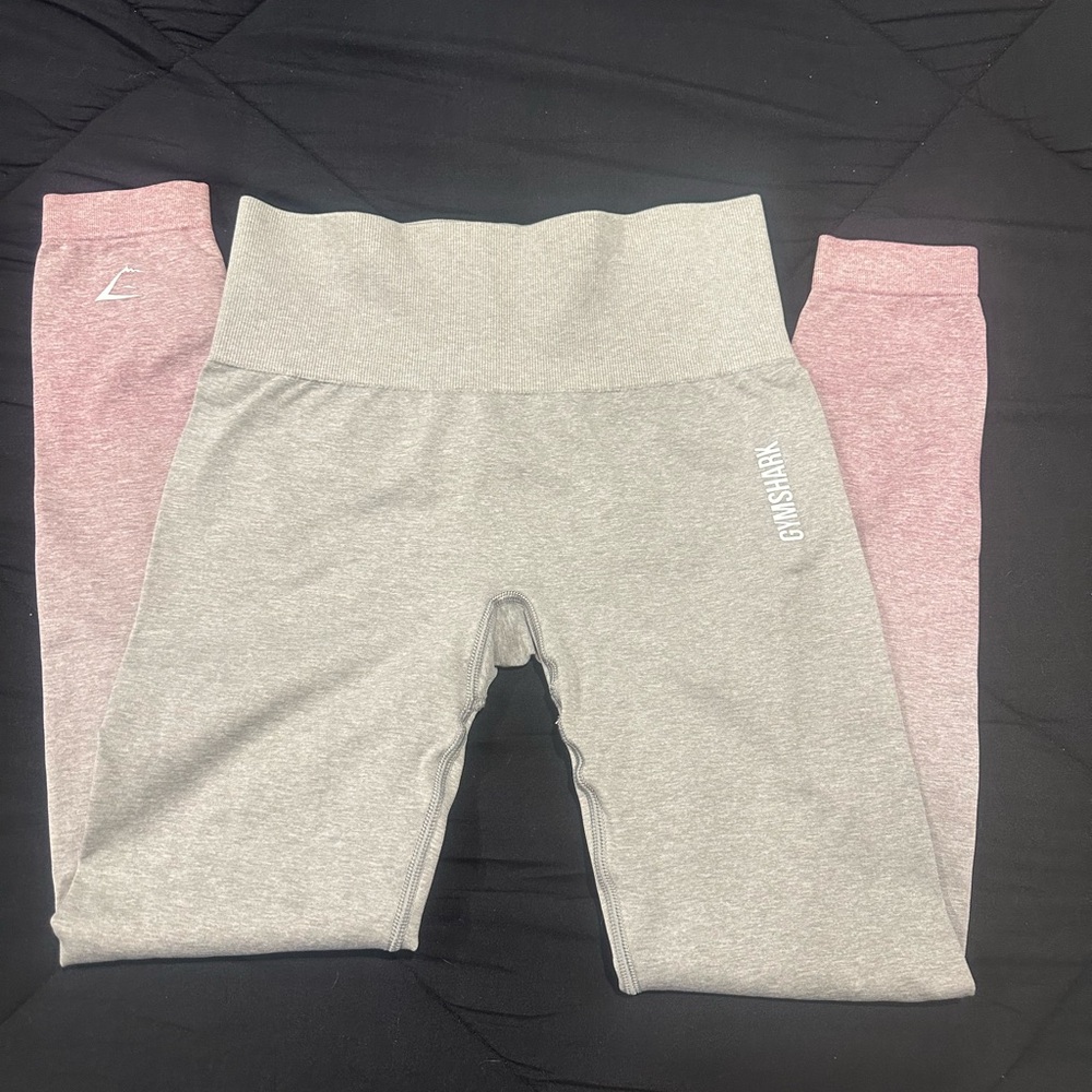 *SOLD* Gym Shark Grey Pink Ombré Leggings